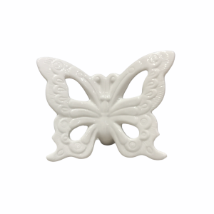Farfalla porcellana bianca 14x7x9,5 cm