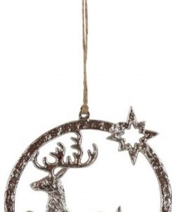 PENDAGLIO RENNA IN METALLO CM 12