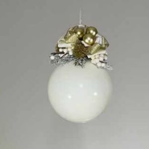 Sfera bianca e oro 20cm