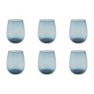 Set 6 bicchieri acqua blu happy hour