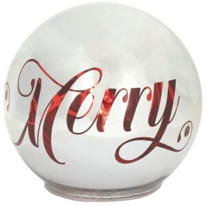 Sfera con led vetro silver cm 15 Christmas Mirror